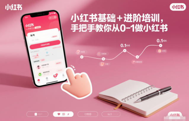 小红书基础+进阶培训，手把手教你从0-1做小红书-小辉云网创