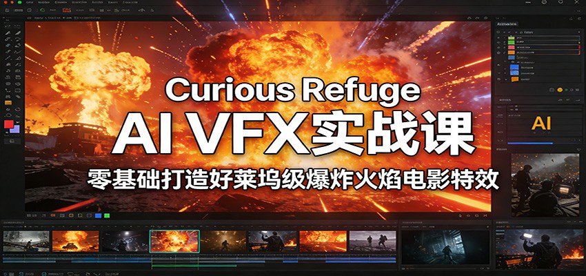 Curious Refuge AI VFX实战课，零基础打造好莱坞级爆炸火焰电影特效-小辉云网创