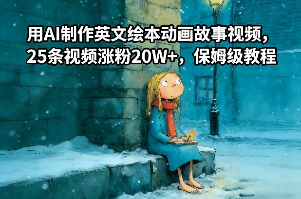 用AI制作英文绘本动画故事视频,25条视频涨粉20W+,保姆级教程-小辉云网创